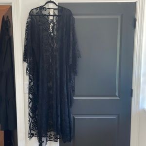 Lace tie front dress